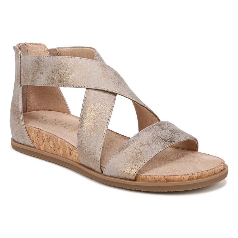 Naturalizer Women's SOUL Cindi Sandal - Gold Metallic Faux Leather