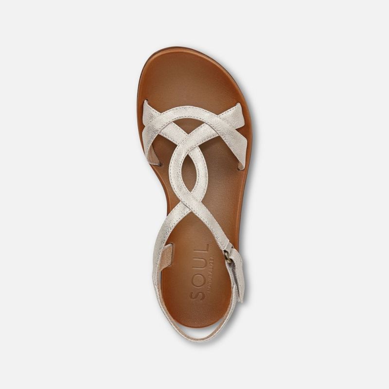 Naturalizer Women's SOUL Solo Sandal - Gold Faux Leather
