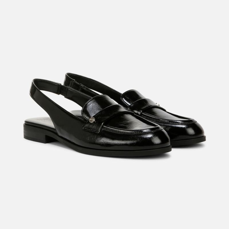 Naturalizer Women's Milo Sling Loafer - Black Faux Leather