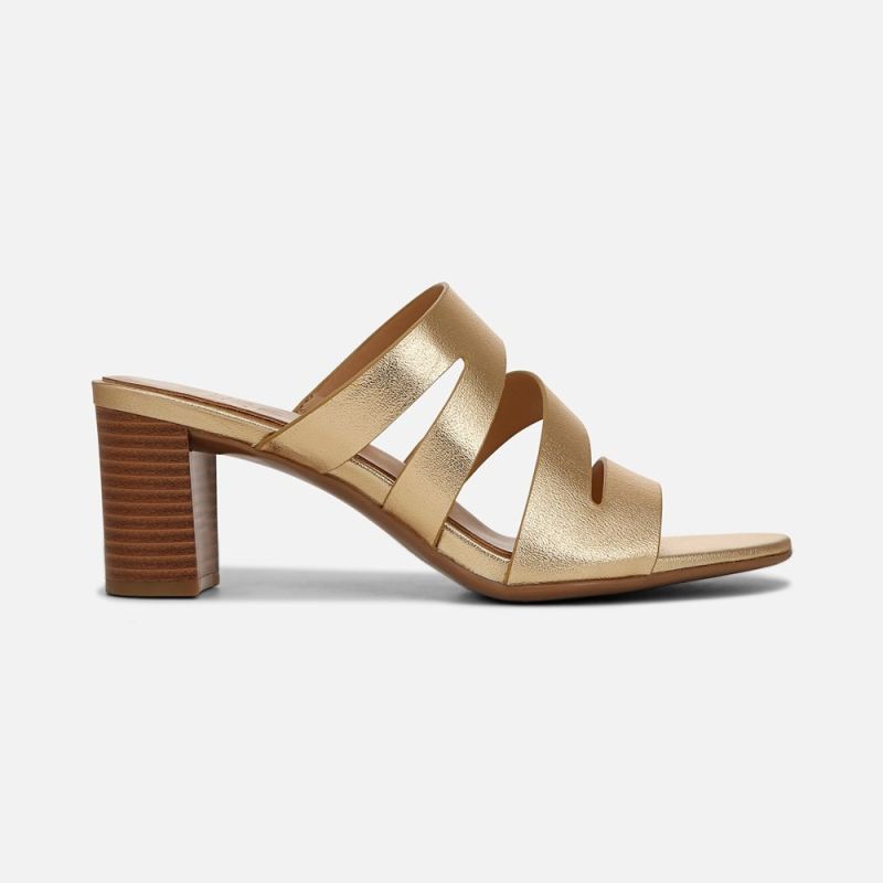 Naturalizer Women's Beaming Slide Sandal - Dark Gold Faux Leather