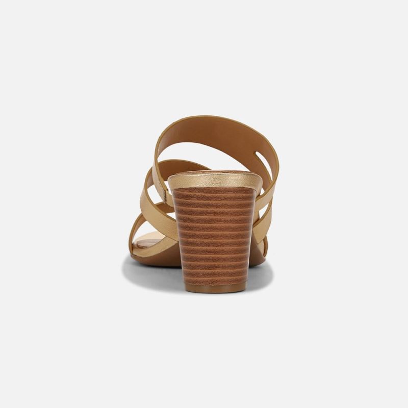 Naturalizer Women's Beaming Slide Sandal - Dark Gold Faux Leather