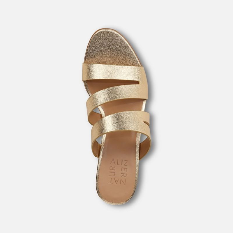 Naturalizer Women's Beaming Slide Sandal - Dark Gold Faux Leather