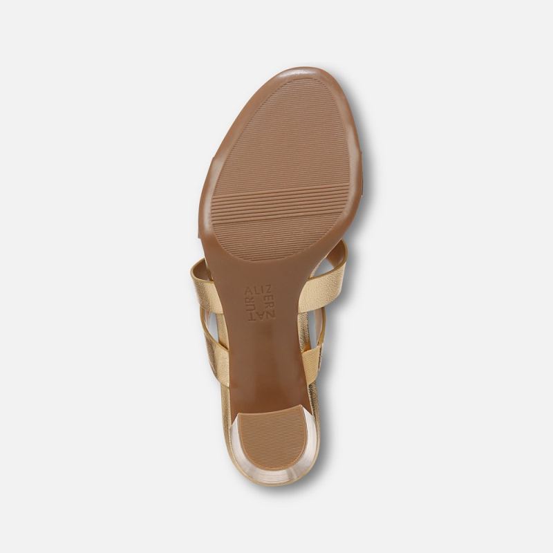 Naturalizer Women's Beaming Slide Sandal - Dark Gold Faux Leather