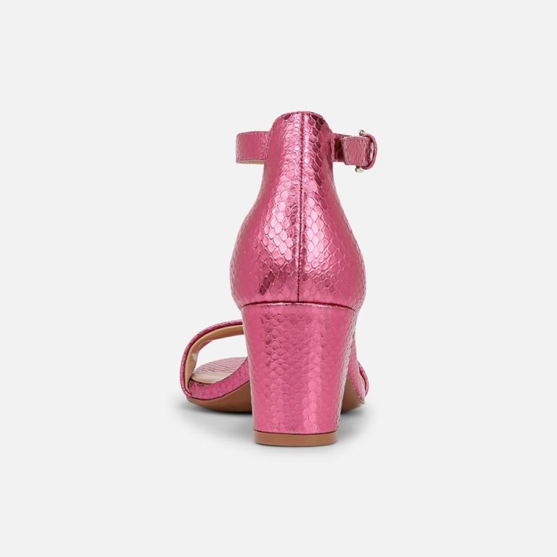 Naturalizer Women's Limited Edition Vera Dress Sandal - Pink Metallic Snake Print Leather