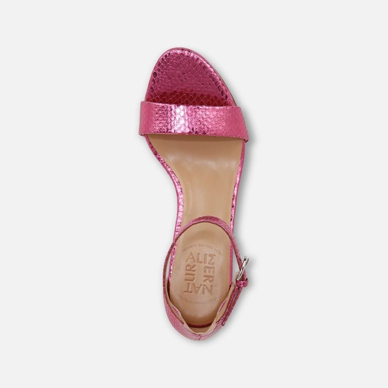 Naturalizer Women's Limited Edition Vera Dress Sandal - Pink Metallic Snake Print Leather