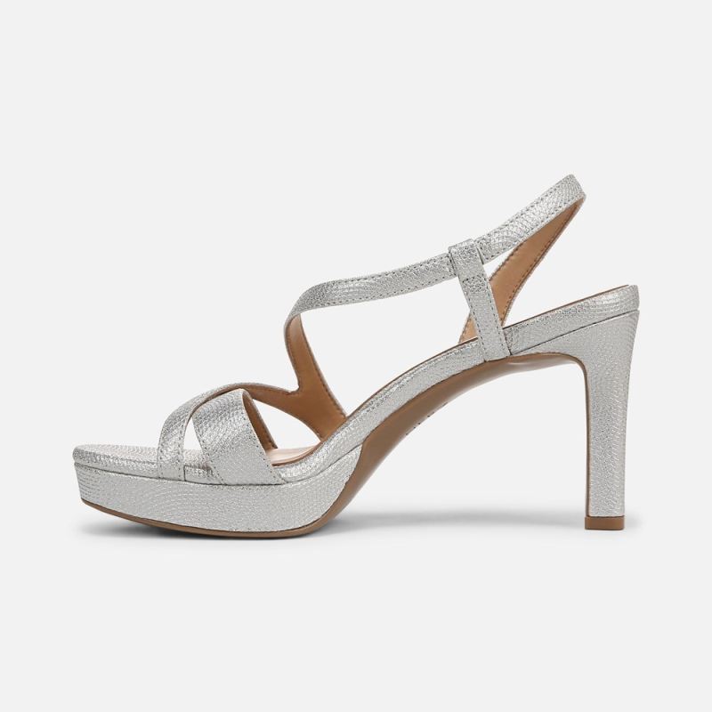 Naturalizer Women's Abby Dress Sandal - Silver Faux Leather