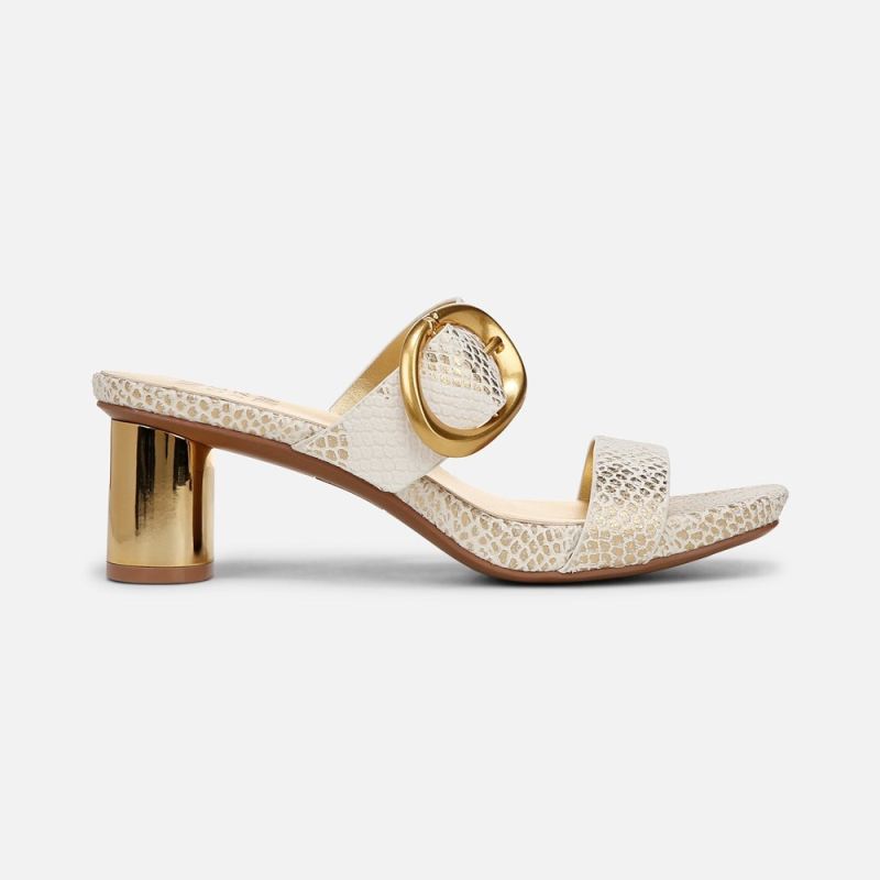 Naturalizer Women's Ida Dress Sandal - White Gold Snake Print Leather
