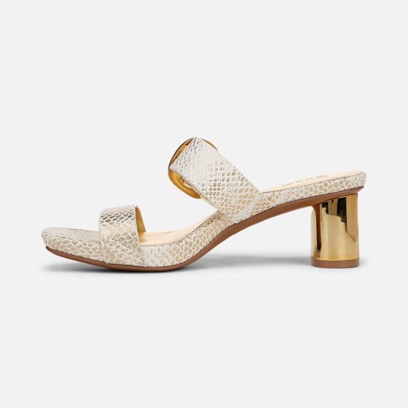 Naturalizer Women's Ida Dress Sandal - White Gold Snake Print Leather