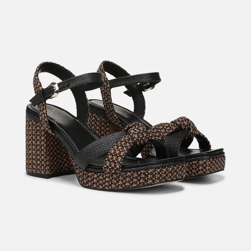 Naturalizer Women's 27 EDIT Peyton Platform Sandal - Black / Tan Fabric