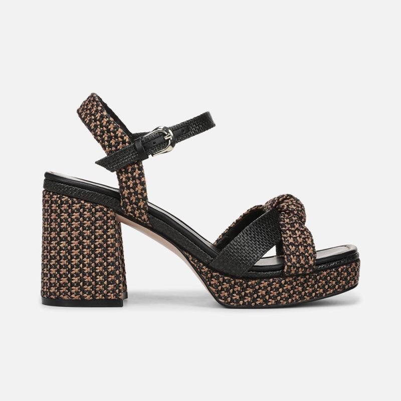 Naturalizer Women's 27 EDIT Peyton Platform Sandal - Black / Tan Fabric
