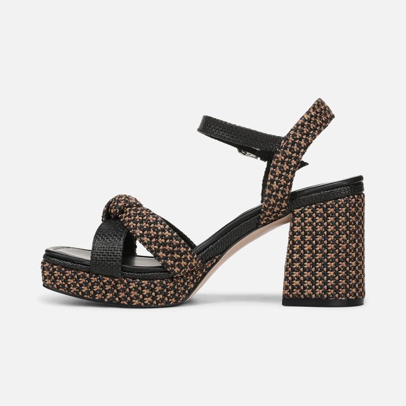 Naturalizer Women's 27 EDIT Peyton Platform Sandal - Black / Tan Fabric