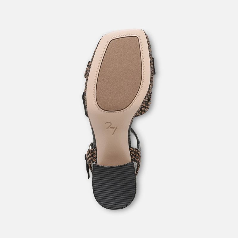 Naturalizer Women's 27 EDIT Peyton Platform Sandal - Black / Tan Fabric