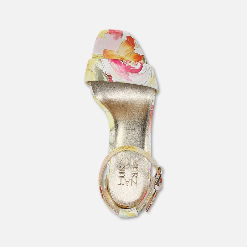 Naturalizer Women's Joy Dress Sandal - Sunlight Yellow Floral Leather