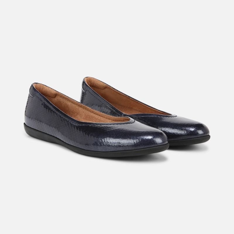 Naturalizer Women's Vivienne Flat - Midnight Blue Faux Leather