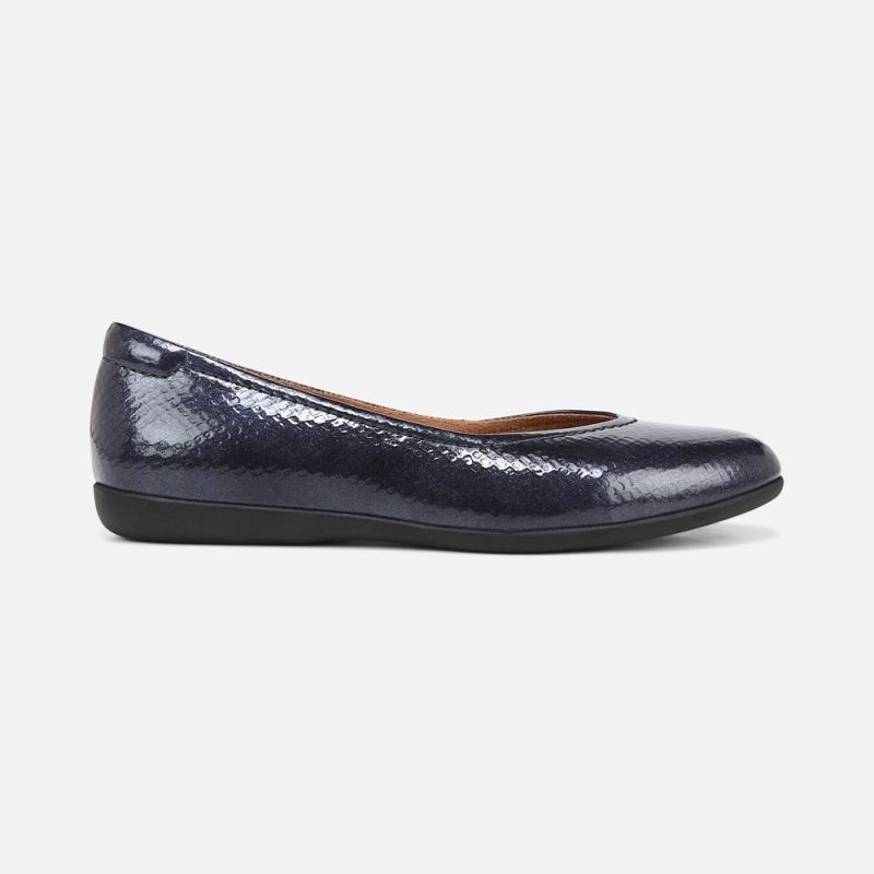 Naturalizer Women's Vivienne Flat - Midnight Blue Faux Leather