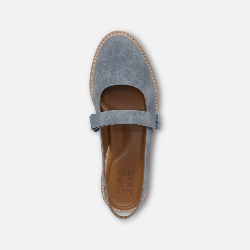 Naturalizer Women's Edison Slingback Mary Jane - Mid Blue Faux Leather