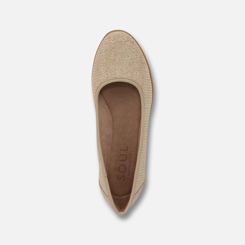 Naturalizer Women's SOUL Idea Ballet Flat - Coastal Tan Fabric