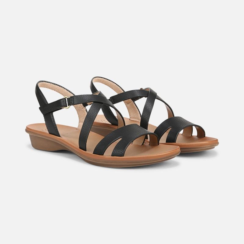 Naturalizer Women's SOUL Shenna Sandal - Black Faux Leather