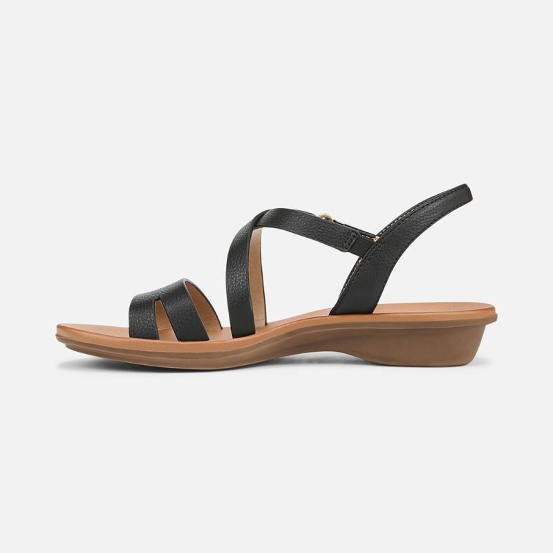 Naturalizer Women's SOUL Shenna Sandal - Black Faux Leather