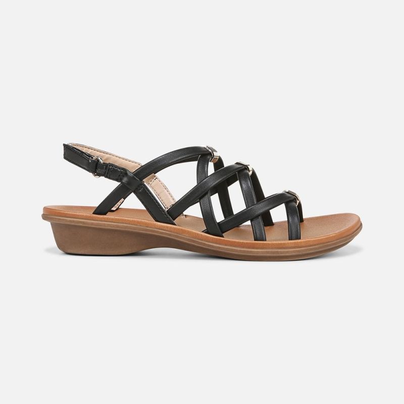 Naturalizer Women's SOUL Sierra Strappy Sandal - Black Smooth
