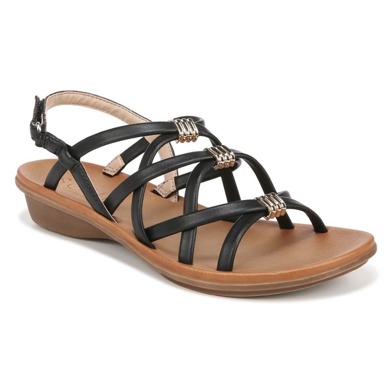 Naturalizer Women's SOUL Sierra Strappy Sandal - Black Smooth