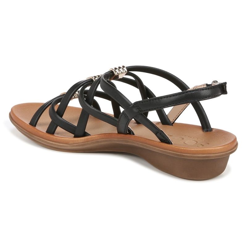 Naturalizer Women's SOUL Sierra Strappy Sandal - Black Smooth