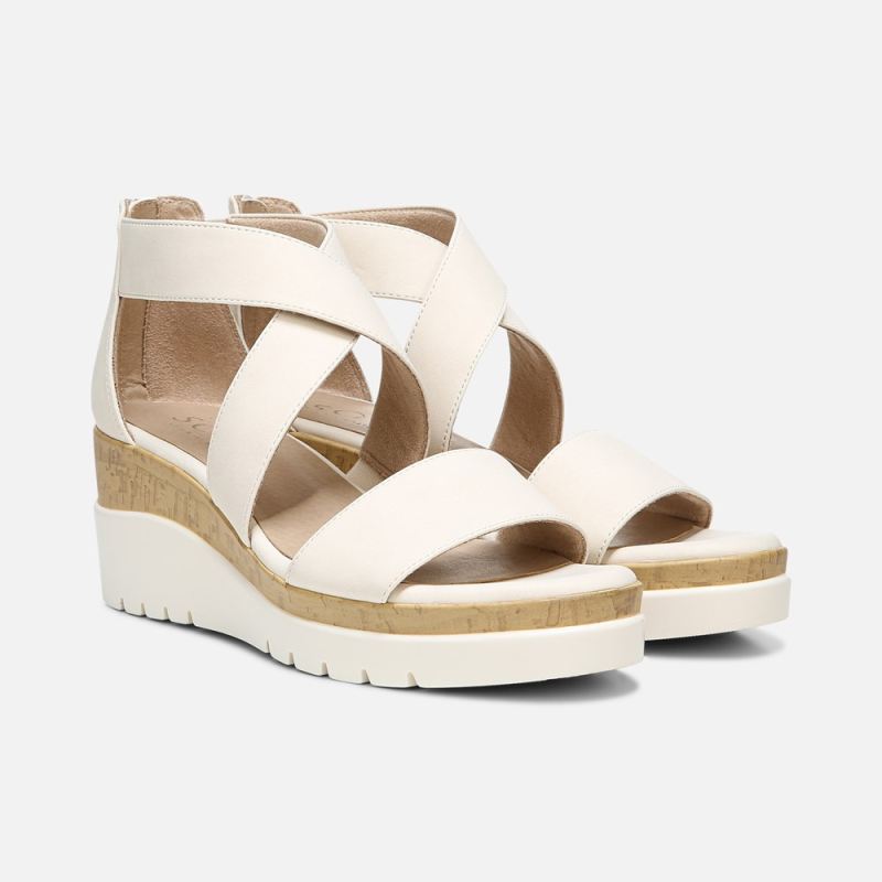 Naturalizer Women's Soul Goodtimes Wedge Sandal - Porcelain Synthetic
