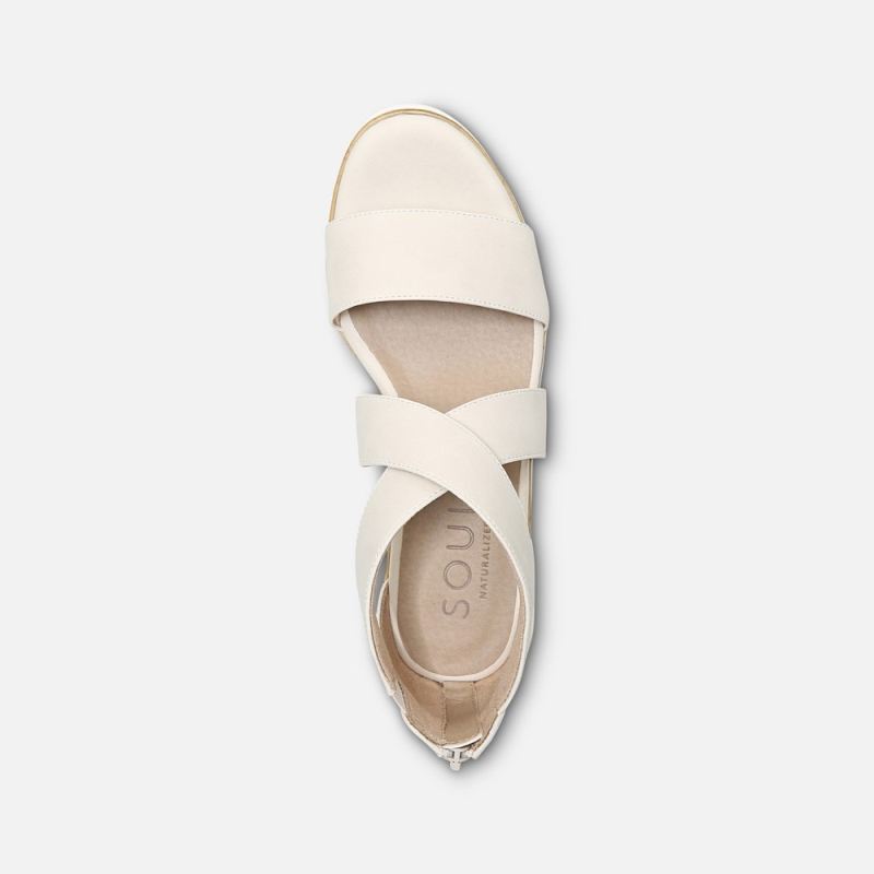 Naturalizer Women's Soul Goodtimes Wedge Sandal - Porcelain Synthetic