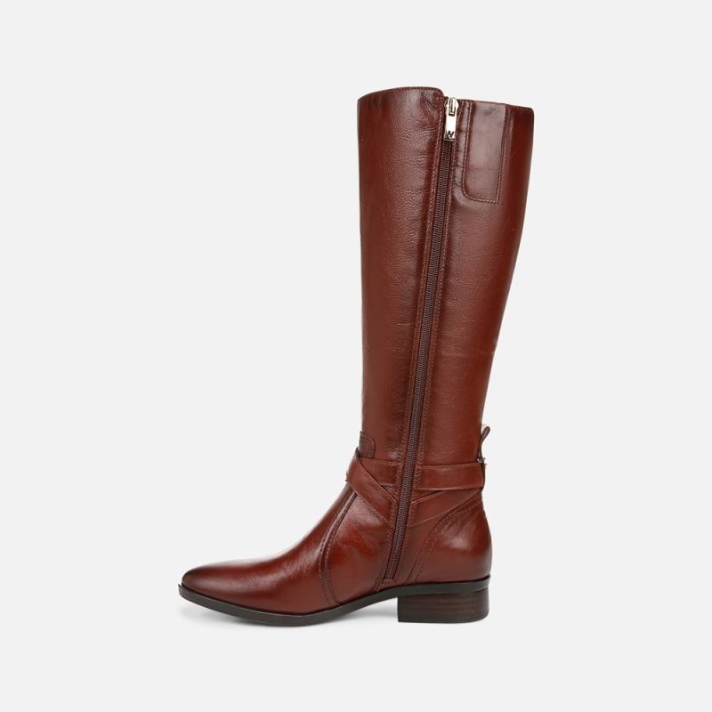 Naturalizer Women's Rena 2 Wide Calf Riding Boot - Deep Saddle Brown Leather