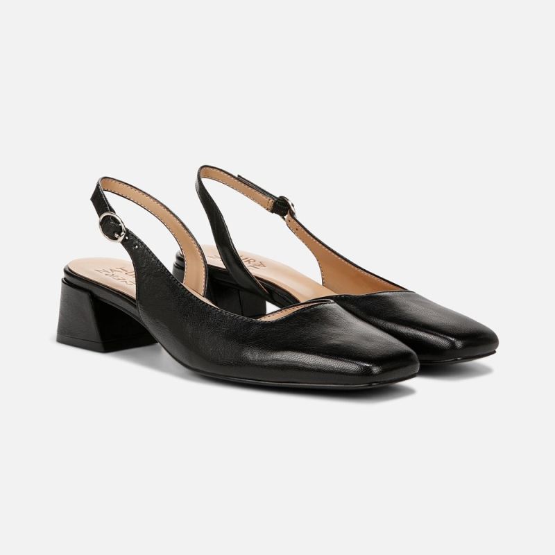 Naturalizer Women's Jayla Slingback Pump - Black Leather