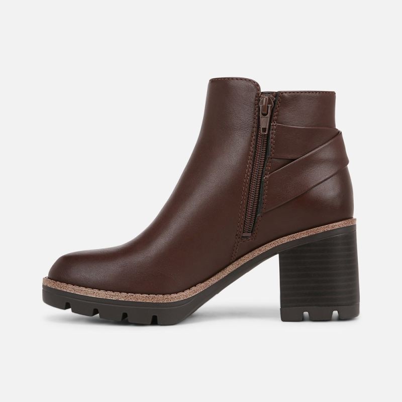 Naturalizer Women's Madalynn Strap Bootie - Chocolate Faux Leather
