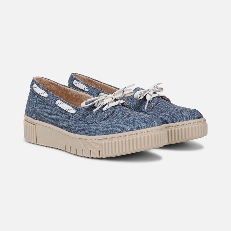 Naturalizer Women's SOUL Tia Boat Shoe - Denim Blue Fabric