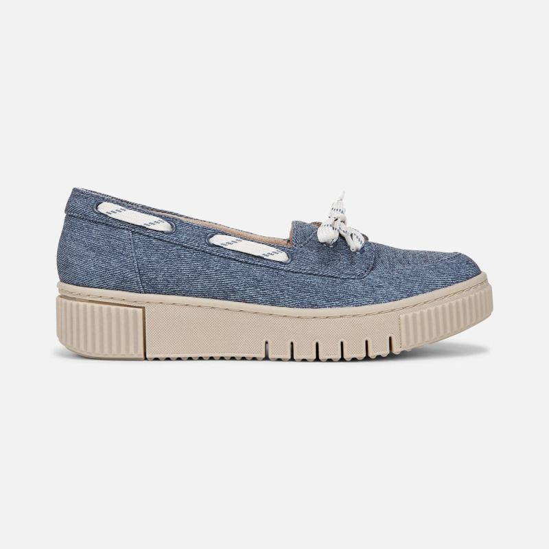 Naturalizer Women's SOUL Tia Boat Shoe - Denim Blue Fabric
