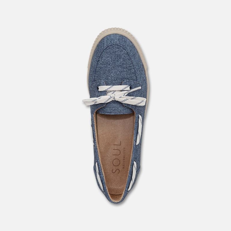 Naturalizer Women's SOUL Tia Boat Shoe - Denim Blue Fabric