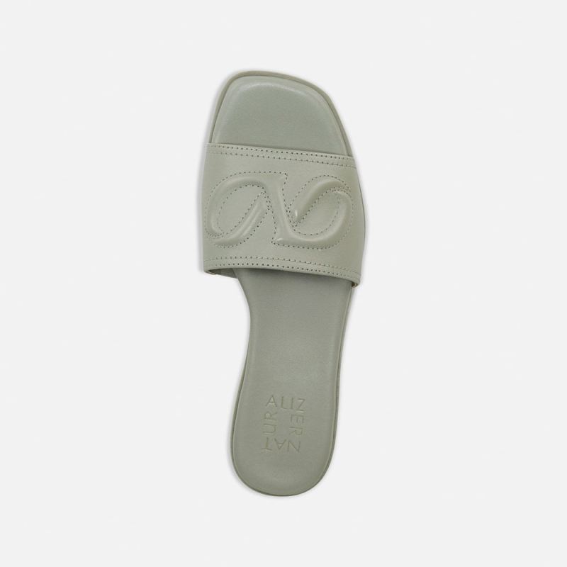 Naturalizer Women's Genevieve Slide Sandal - Pistachio Green Leather