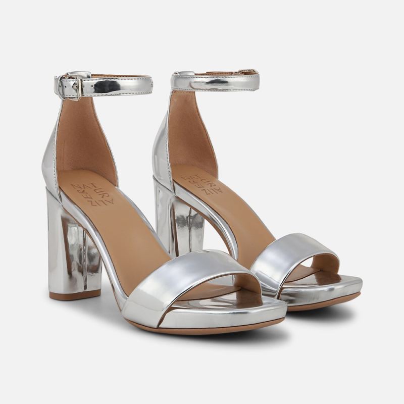Naturalizer Women's Joy Dress Sandal - Silver Faux Leather