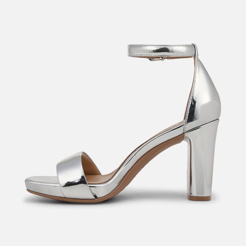 Naturalizer Women's Joy Dress Sandal - Silver Faux Leather