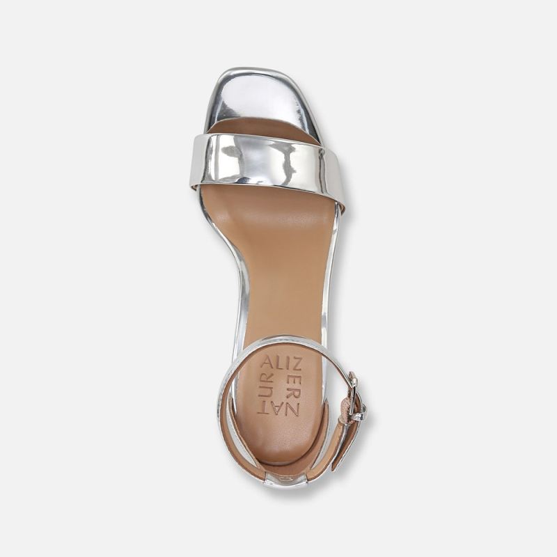 Naturalizer Women's Joy Dress Sandal - Silver Faux Leather