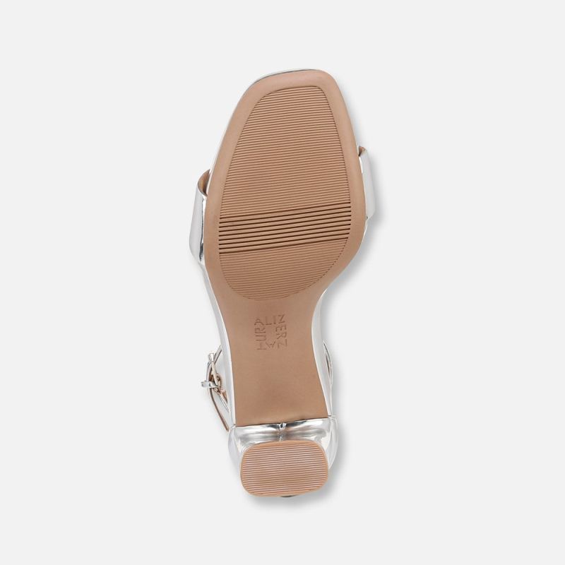 Naturalizer Women's Joy Dress Sandal - Silver Faux Leather