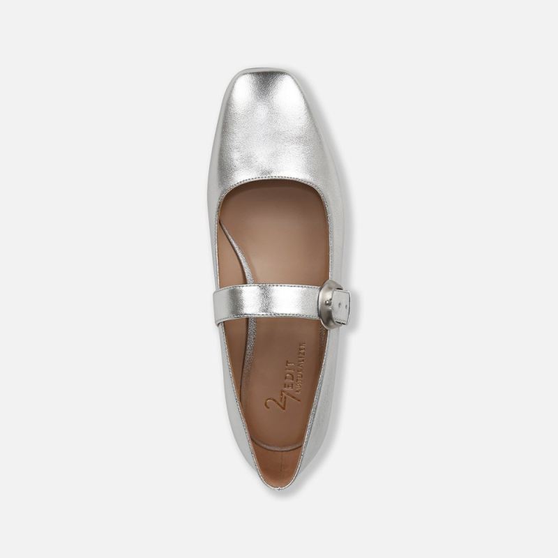 Naturalizer Women's 27 EDIT Carter Mary Jane - Silver Leather