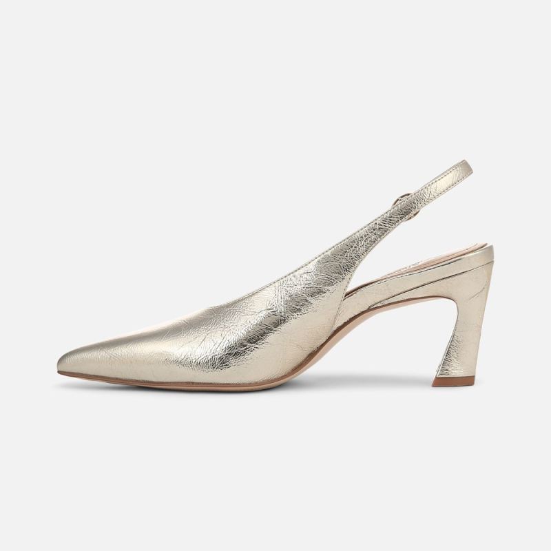 Naturalizer Women's 27 EDIT Elaine Slingback Dress Shoe - Champagne Gold Leather