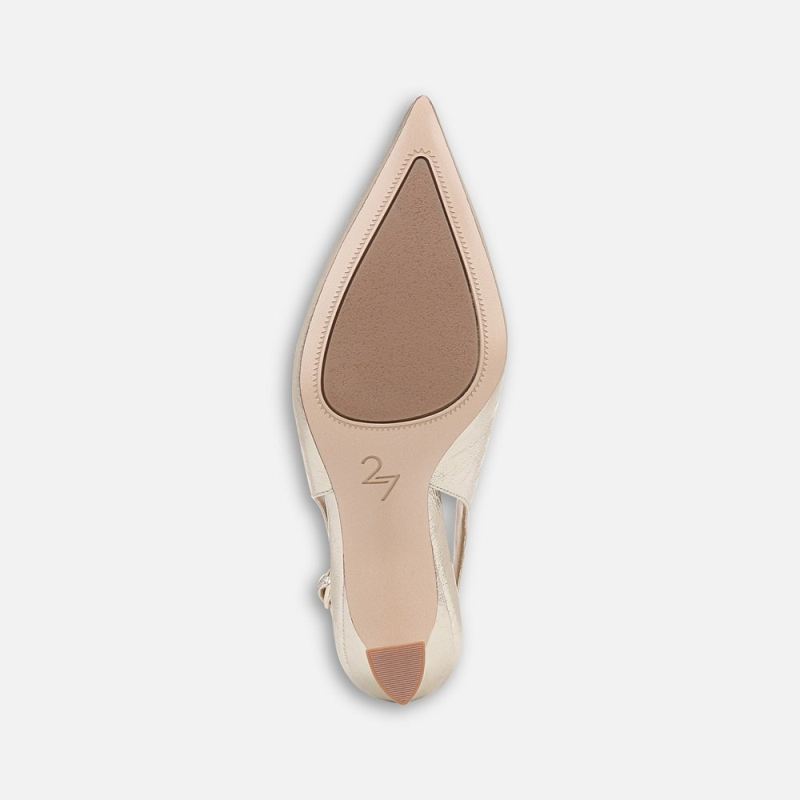 Naturalizer Women's 27 EDIT Elaine Slingback Dress Shoe - Champagne Gold Leather