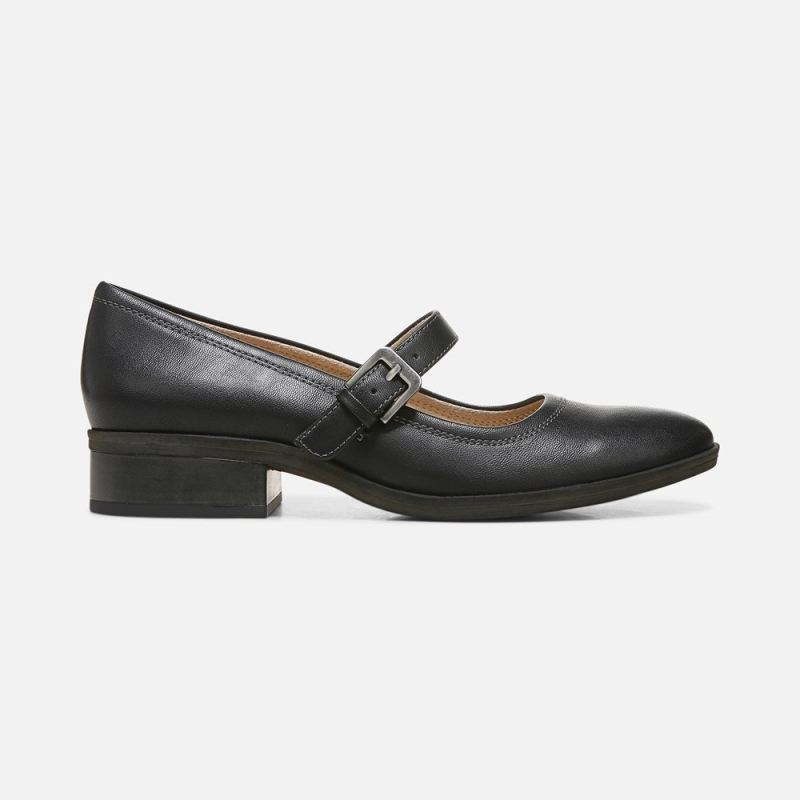 Naturalizer Women's SOUL Ramona Mary Jane Flat - Black Smooth Synthetic