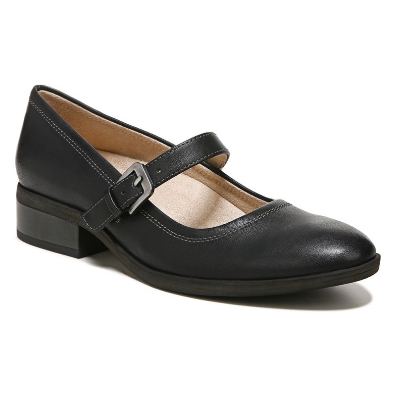 Naturalizer Women's SOUL Ramona Mary Jane Flat - Black Smooth Synthetic