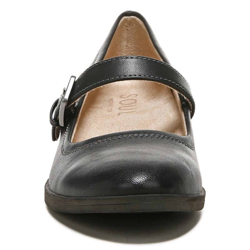 Naturalizer Women's SOUL Ramona Mary Jane Flat - Black Smooth Synthetic
