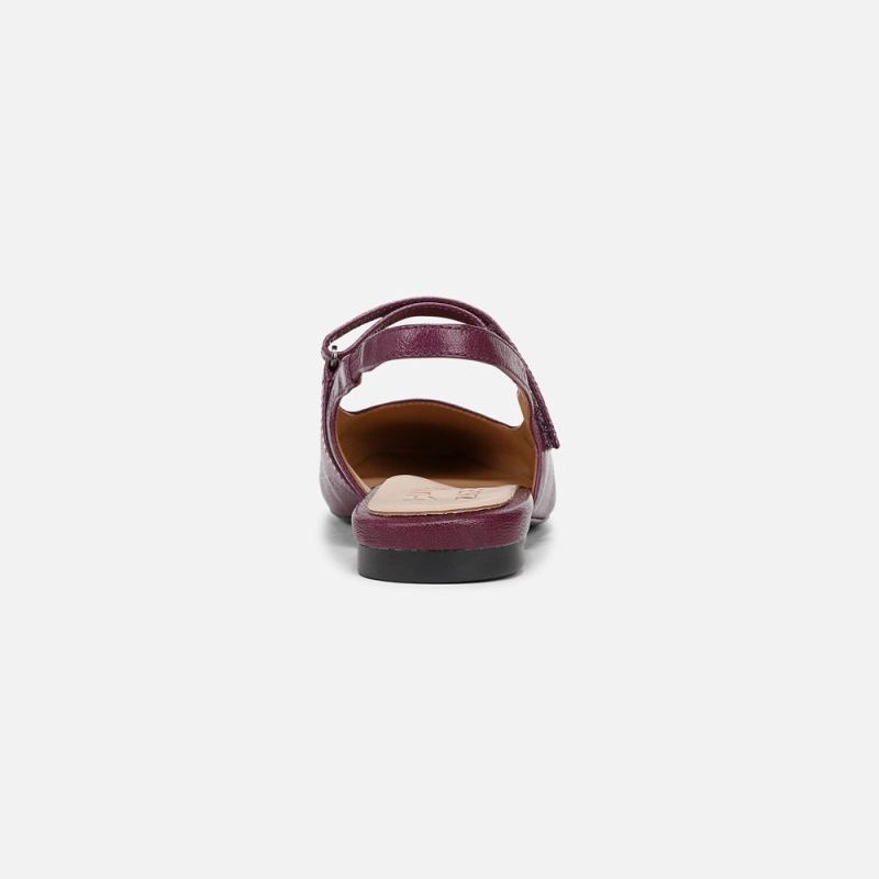Naturalizer Women's Connie Mary Jane Slingback Flat - Deep Plum Purple Leather