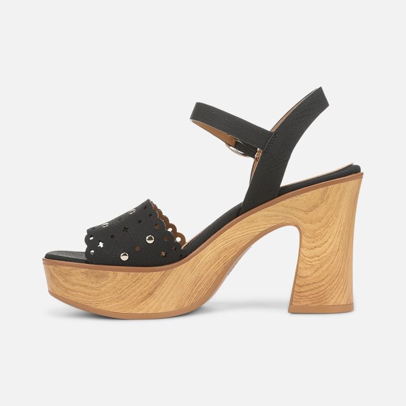 Naturalizer Women's Kira Platform Sandal - Black Faux Leather
