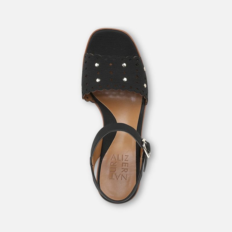 Naturalizer Women's Kira Platform Sandal - Black Faux Leather