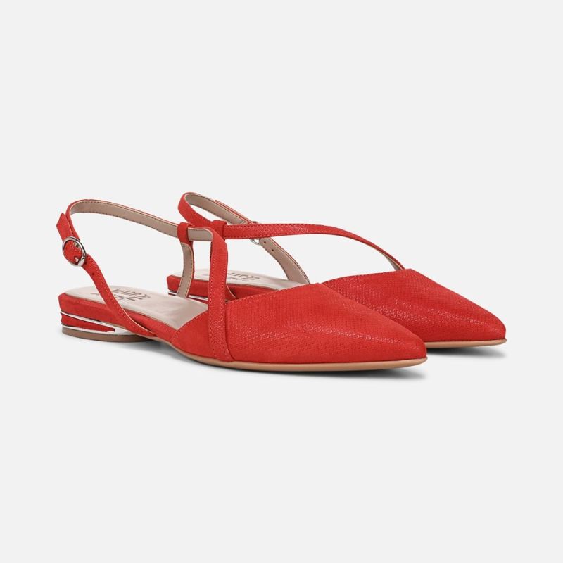 Naturalizer Women's Hawaii Slingback Flat - Maserati Red Suede