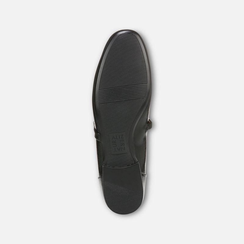 Naturalizer Women's Kelly Chain Mary Jane Flat - Black Faux Leather